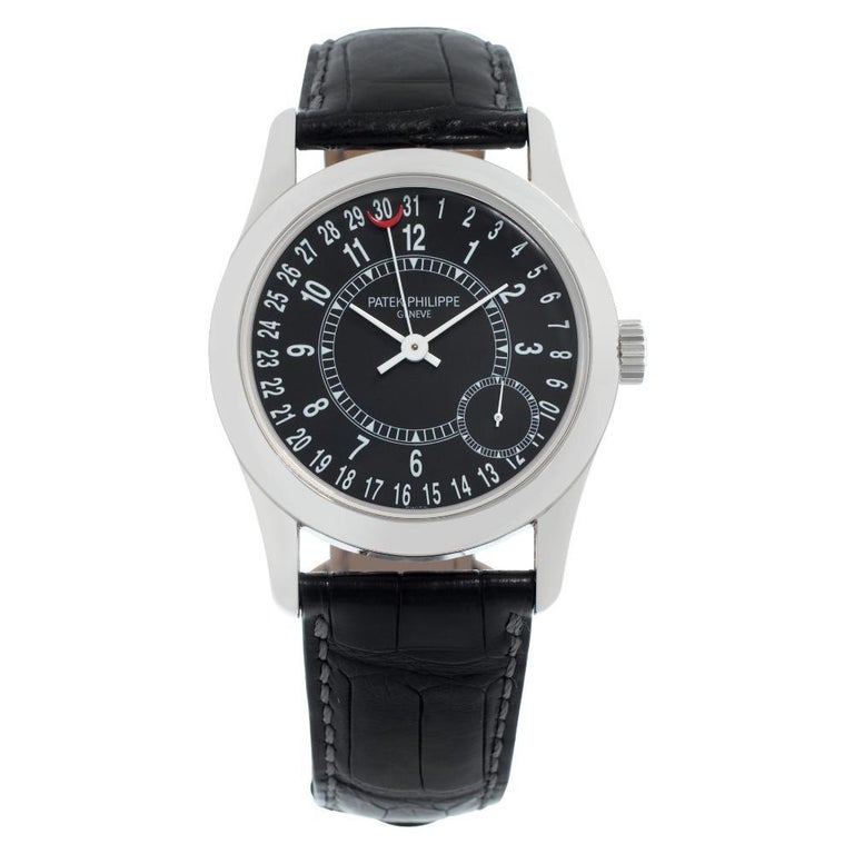 Buy Patek Philippe 6000G: Elegant White Gold Timepiece with Black Dial