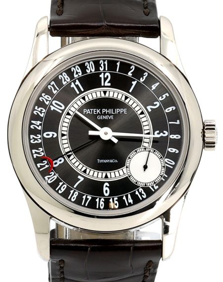 Buy Patek Philippe 6000G: Elegant White Gold Timepiece with Black Dial