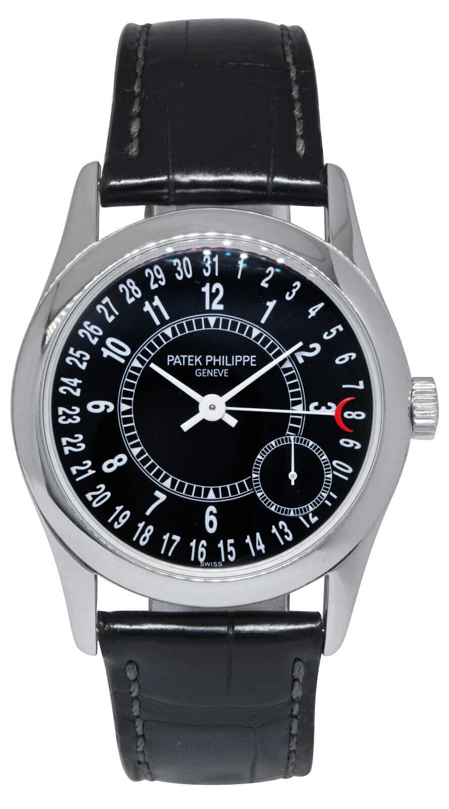 Buy Patek Philippe 6000G: Elegant White Gold Timepiece with Black Dial