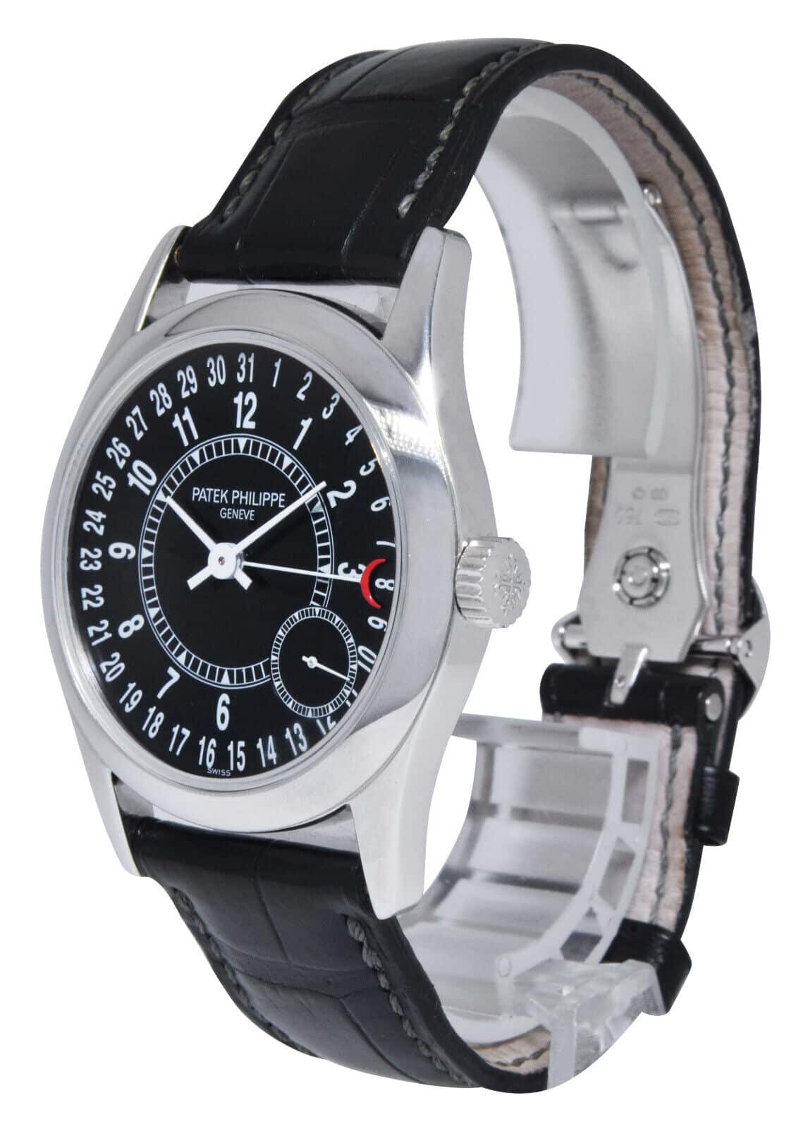 Buy Patek Philippe 6000G: Elegant White Gold Timepiece with Black Dial