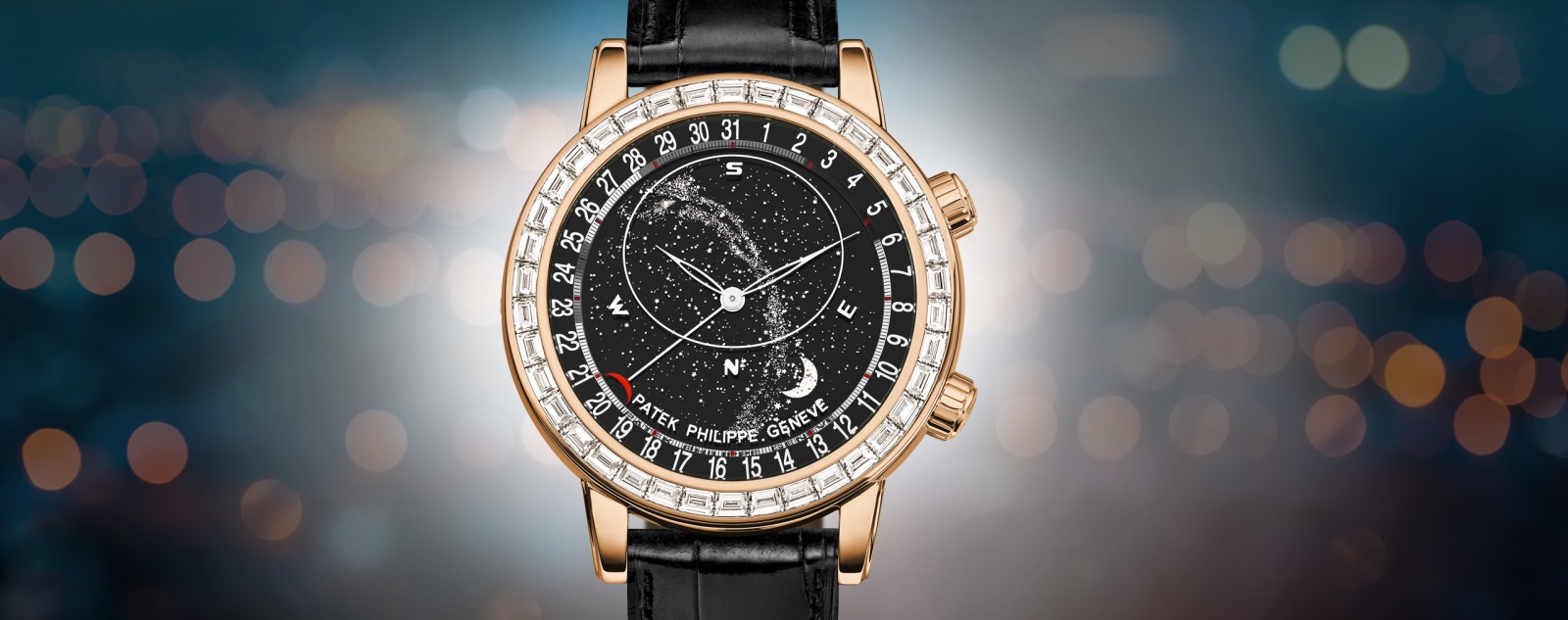 Discover the Patek Philippe Celestial 6104R-001 Rose Gold with Baguette Bezel