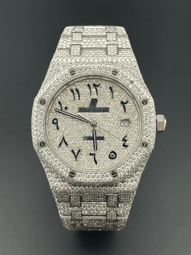 Iced Out Replica Audemars Piguet Royal Oak Chrono Diamond Watch – Luxury Timepiece 41mm