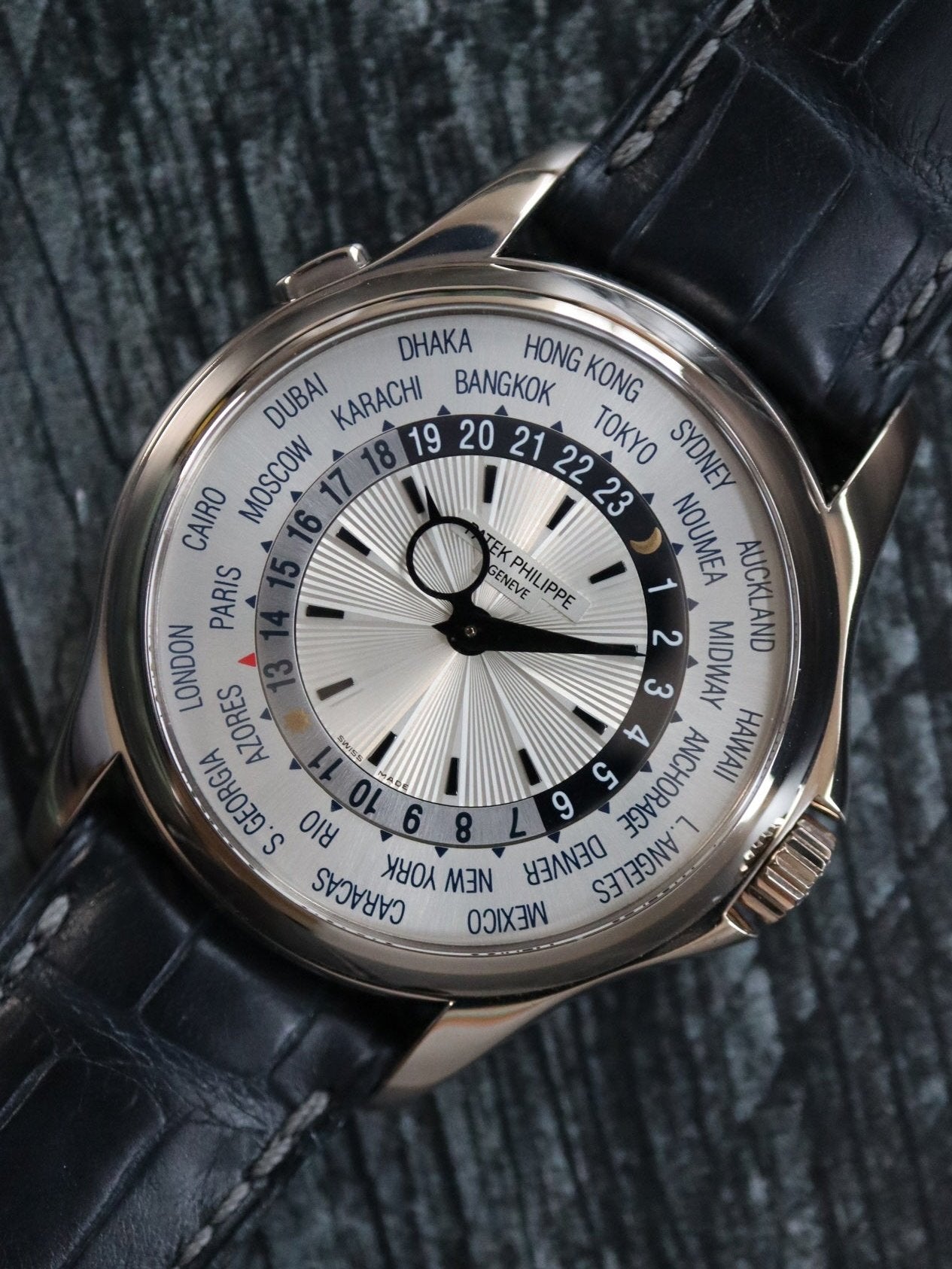 Discover Patek Philippe 5130: The Iconic World Time Watch in 18K White Gold